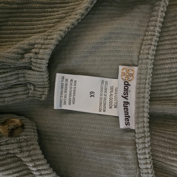 Daisy Fuentes Green Matching Set with Cuoduroy Dress Floral Long Sleeve Tee - Picture 5 of 13